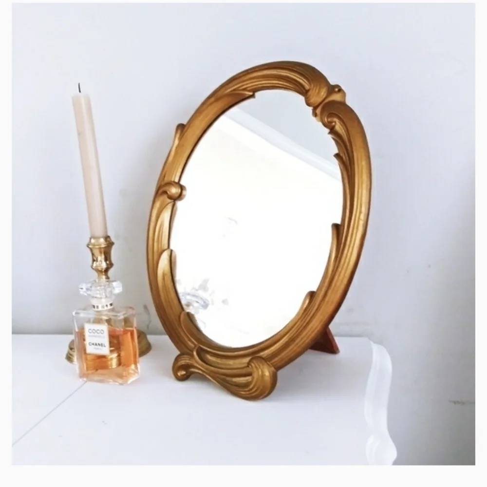 Vintage‎ Syroco wood gold mirror 1940 faux Bois